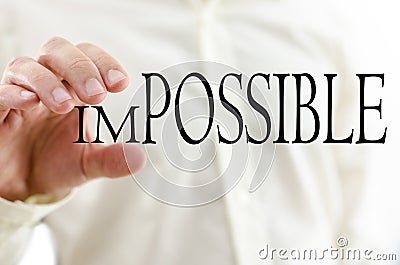 Changing word Impossible into Possible Stock Photo