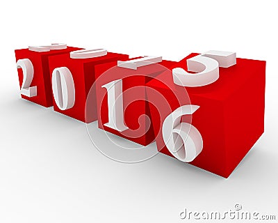 Changing years on red cubes Stock Photo