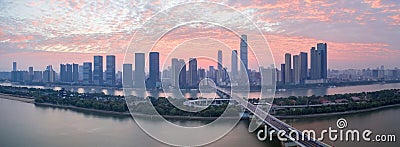 Changsha skyline panorama in sunrise Stock Photo