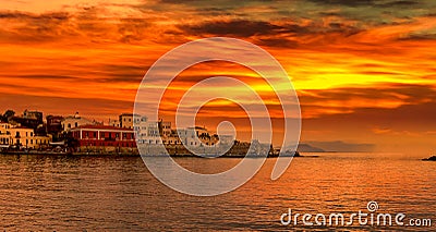 Chania Crete at sunset Stock Photo