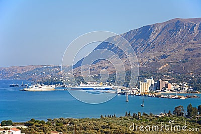 Chania port and coastline, Crete. Editorial Stock Photo