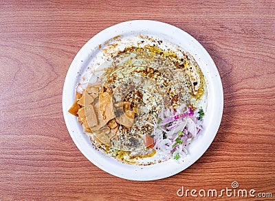 channa papri chat masala served in dish isolated on table top view of indian and pakistani food Stock Photo