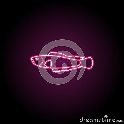 Channa puncastus neon icon. Simple thin line, outline vector of fish icons for ui and ux, website or mobile application Stock Photo