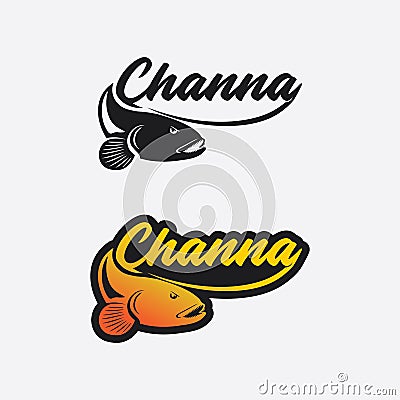 Channa Snakehead fish, Predator Fish, animal underwater design and illustration Cartoon Illustration