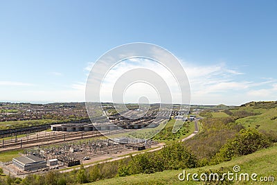 Channel Tunnel terminal at Folkestone, UK Stock Photo