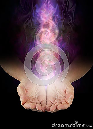 Channelling Double Vortex healing energy Stock Photo