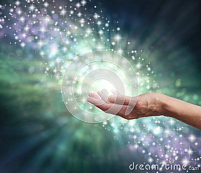 Channelling healing energy to where it is needed Stock Photo