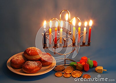 Chanukah symbols Stock Photo