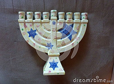 Chanukkah Candleholder Stock Photo