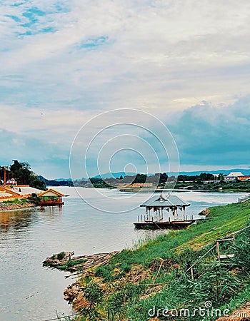 Chao Phraya river, and the city of Nakhonsawan, Thailand Stock Photo
