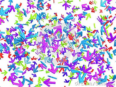 Chaos: colorful arrows with random direction Stock Photo
