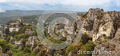 Chaos of Montpellier-le-Vieux in Cevennes National Park, France Stock Photo