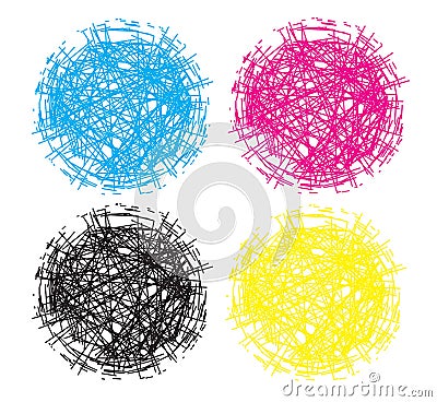 Chaos Nest Ball Sphere Logo Elements Vector Illustration