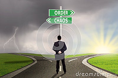 Chaos and order choice Stock Photo