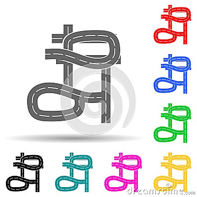 Chaos on the road multi color style icon. Simple glyph, flat vector of chaos icons for ui and ux, website or mobile application Stock Photo