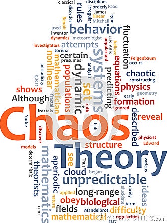 Chaos theory word cloud Cartoon Illustration