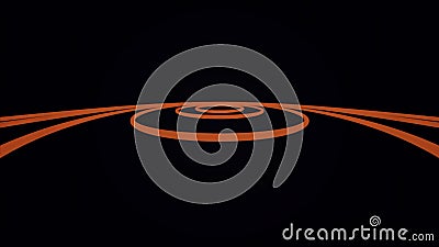 Chaotic abstract color lines isolated on black background. Loop animation. Red lines Stock Photo