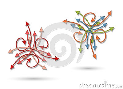 A chaotic arrows pattern Stock Photo