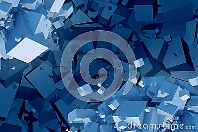 Chaotic Cubes Abstract Stock Photo