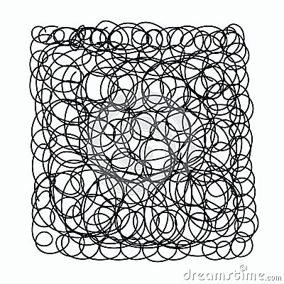 chaotic doodle square Vector Illustration