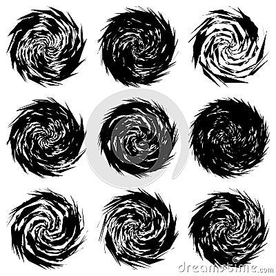 Chaotic, edgy, sharp, shrill textured geometric random radial abstract art element Vector Illustration