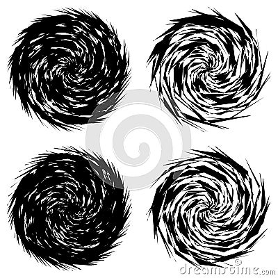 Chaotic, edgy, sharp, shrill textured geometric random radial abstract art element Vector Illustration