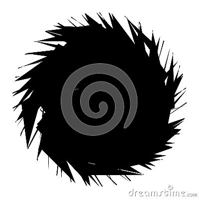 Chaotic, edgy, sharp, shrill textured geometric random radial abstract art element Vector Illustration