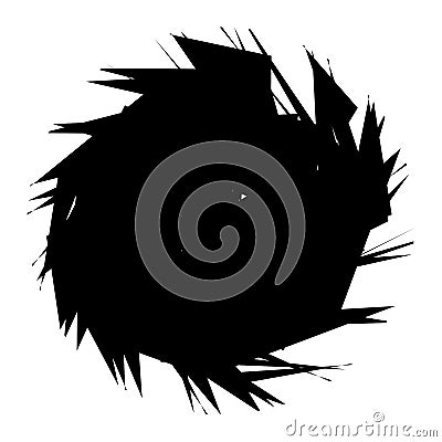 Chaotic, edgy, sharp, shrill textured geometric random radial abstract art element Vector Illustration