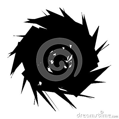 Chaotic, edgy, sharp, shrill textured geometric random radial abstract art element Vector Illustration