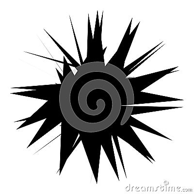 Chaotic, edgy, sharp, shrill textured geometric random radial abstract art element Vector Illustration