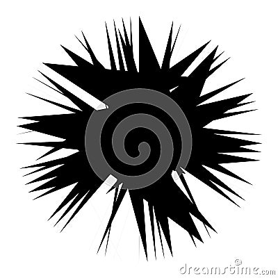 Chaotic, edgy, sharp, shrill textured geometric random radial abstract art element Vector Illustration