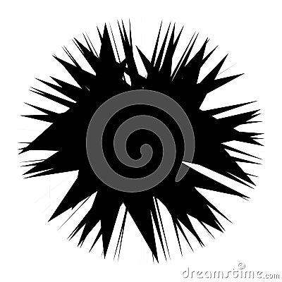 Chaotic, edgy, sharp, shrill textured geometric random radial abstract art element Vector Illustration