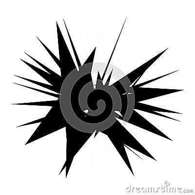 Chaotic, edgy, sharp, shrill textured geometric random radial abstract art element Vector Illustration