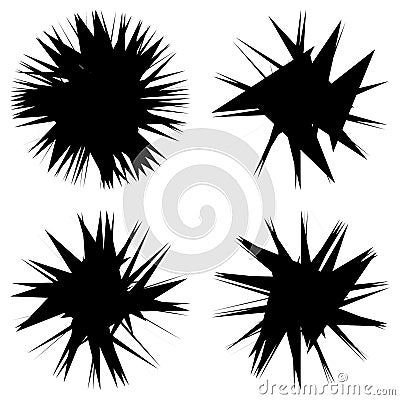 Chaotic, edgy, sharp, shrill textured geometric random radial abstract art element Vector Illustration