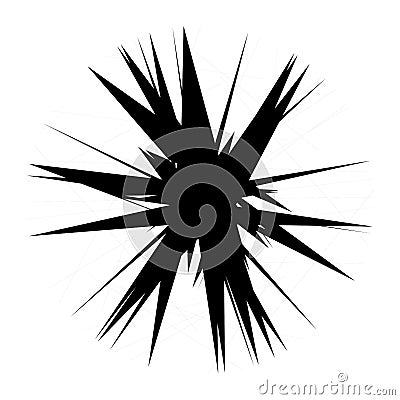 Chaotic, edgy, sharp, shrill textured geometric random radial abstract art element Vector Illustration