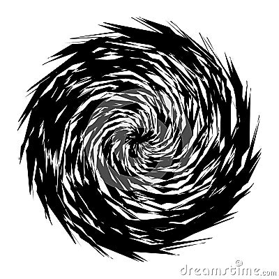Chaotic, edgy, sharp, shrill textured geometric random radial abstract art element Vector Illustration