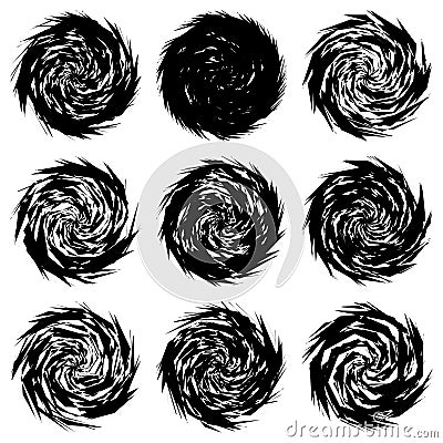 Chaotic, edgy, sharp, shrill textured geometric random radial abstract art element Vector Illustration