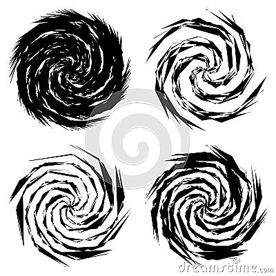 Chaotic, edgy, sharp, shrill textured geometric random radial abstract art element Vector Illustration