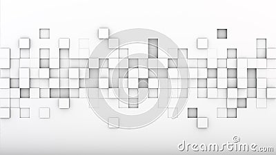 Chaotic extruded white cubes 3D render Stock Photo