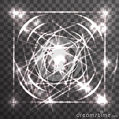 Chaotic light rays lattice intersection transparent background template vector illustration Vector Illustration