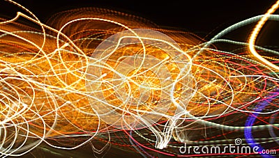 Chaotic lights in moriol blur Stock Photo