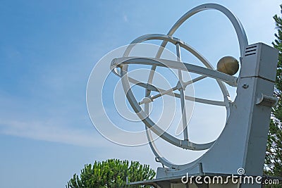 The chaotic pendulum, a physical experiment. Cosmo Caixa, a sci Editorial Stock Photo