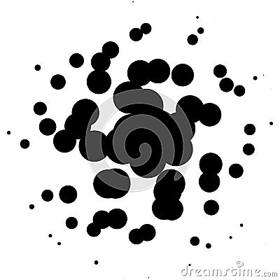 Chaotic pointillist half-tone circle pattern. Random dots. Vector Illustration