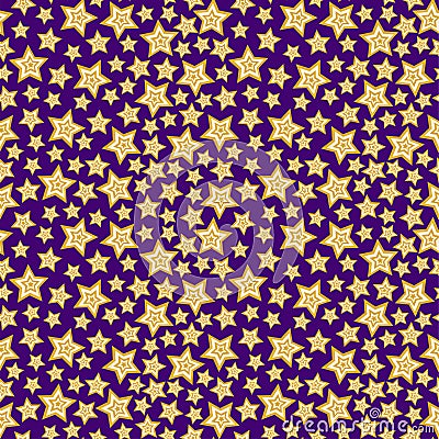 Chaotic starlight night vector seamless pattern Vector Illustration