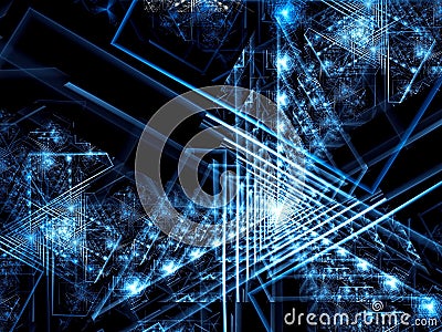 Chaotic triangles - abstract digitally generated image Stock Photo