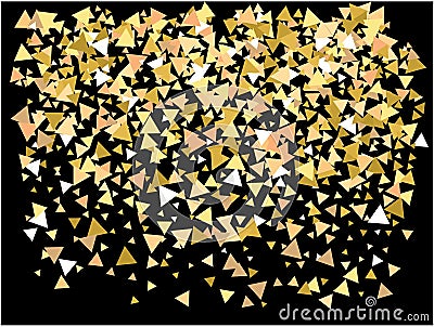 Chaotic triangles on black background Cartoon Illustration