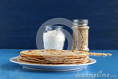 Chapati Indian Food made from Wheat Flour Dough Stock Photo