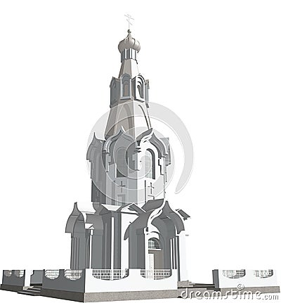 The chapel Cartoon Illustration