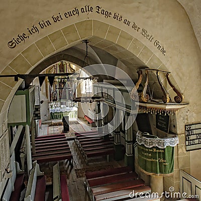 Chapel in Axente Sever Church in Frauendorf, Romania Stock Photo