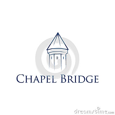 chapel bridge Logo Design Graphic Vector illustrations Stock Photo